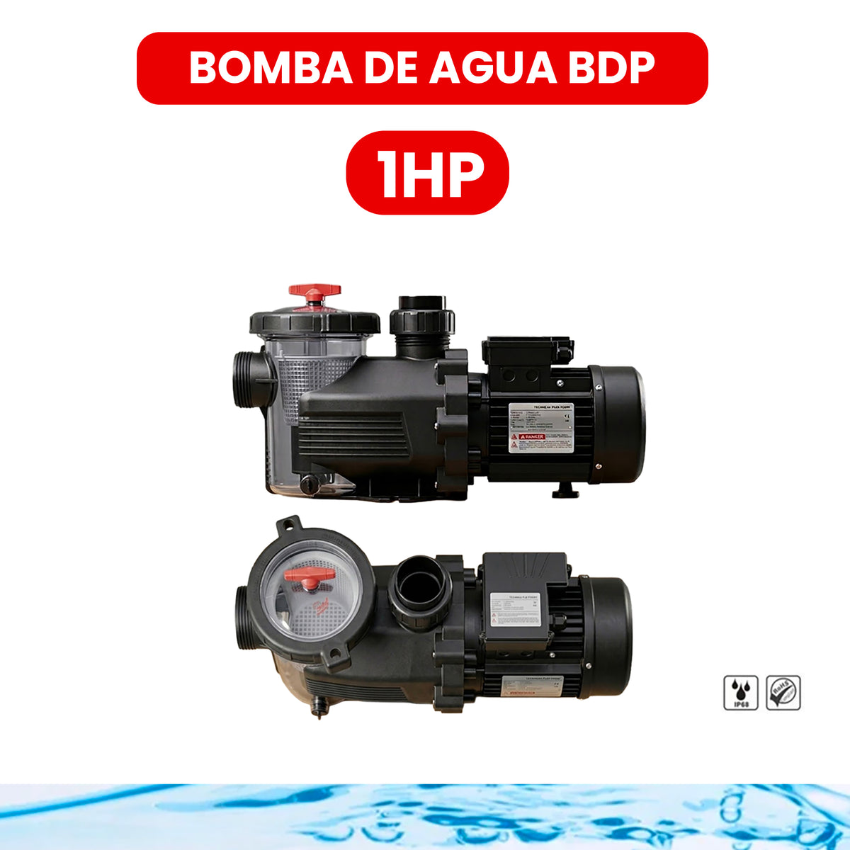 Bomba de Agua BDP de 1hp, 2hp, 3hp para Piscinas. Caudal Alto Volumen. Potente. Motor Alta Eficiencia IE3.